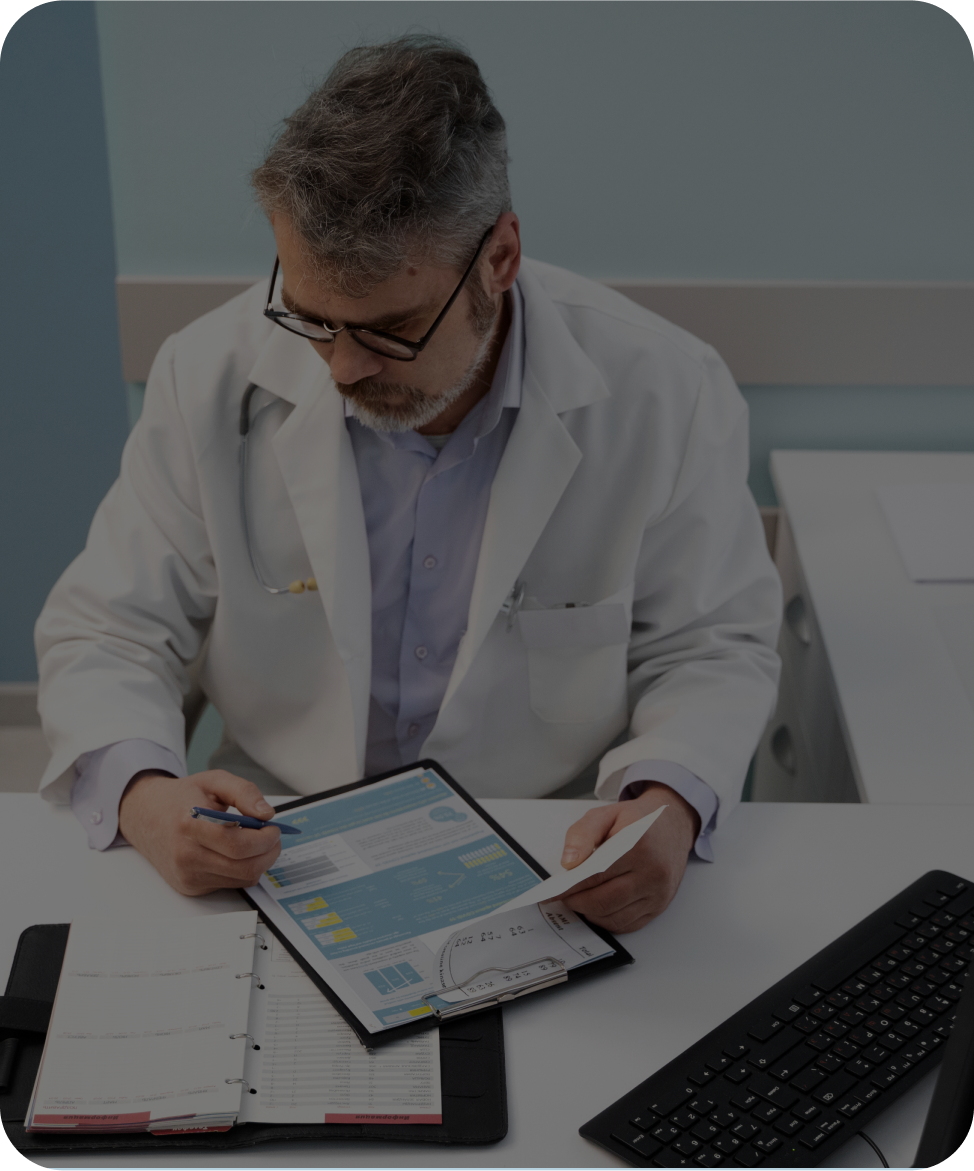 Nurse using laptop